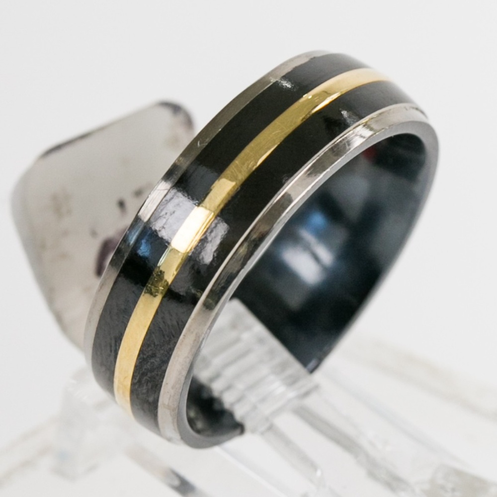 Gents Artcarved 14KYG/Blackened Titanium Band, NEW